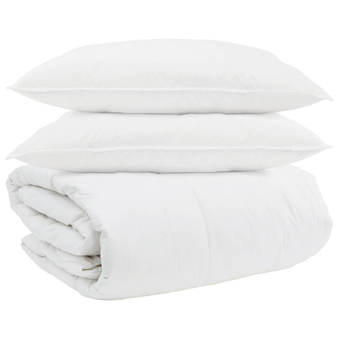 Set de Pături cu pernă 3 pcs Alb Pene de rață - WALTI WALTI