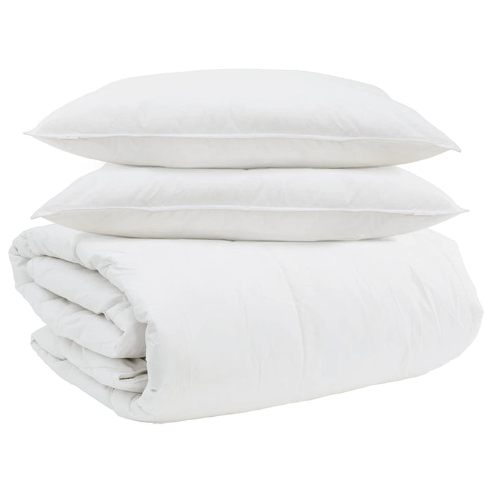 Set de Pături cu pernă 3 pcs Alb Pene de rață - WALTI WALTI