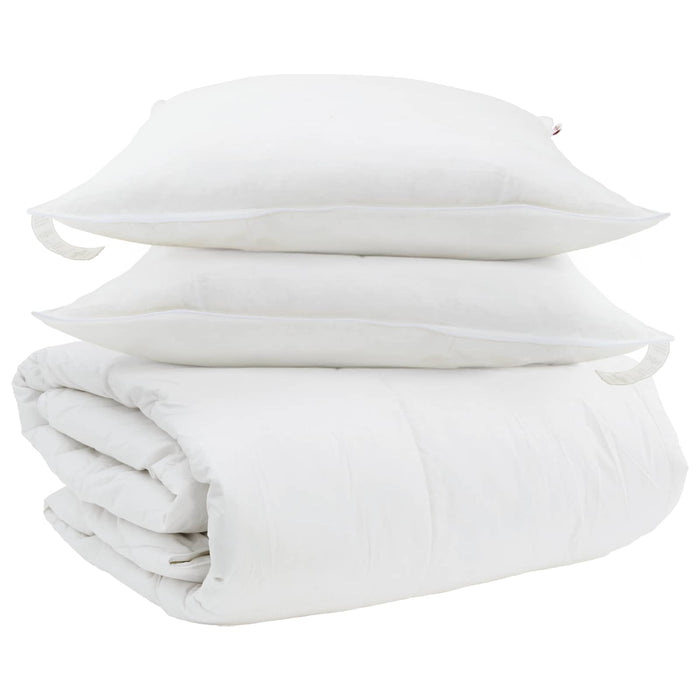 Set de Pături cu pernă 3 pcs Alb Pene de rață - WALTI WALTI
