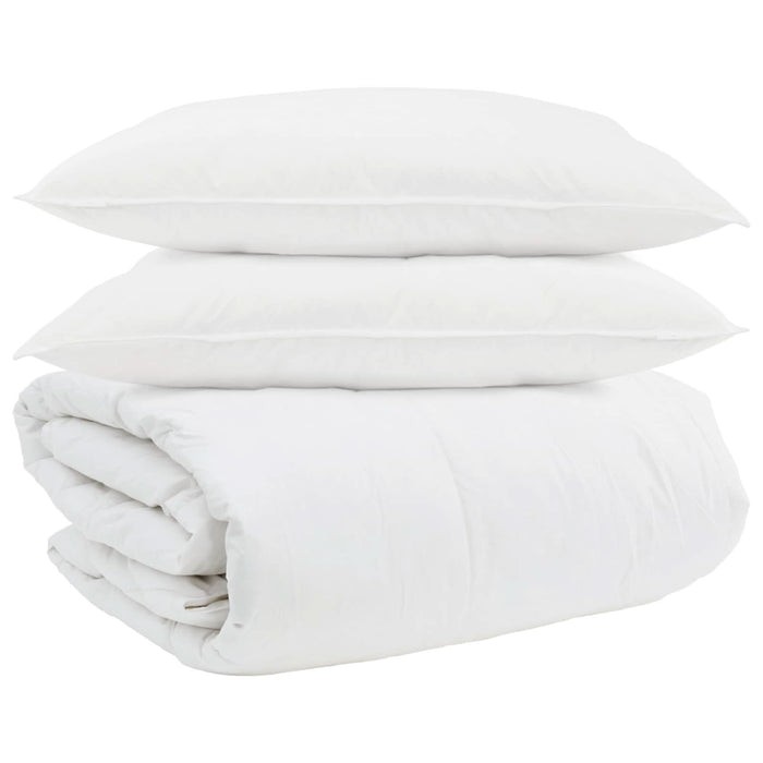 Set de Pături cu pernă 3 pcs Alb Pene de rață - WALTI WALTI