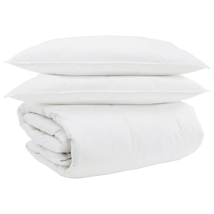Set de Pături cu pernă 3 pcs Alb Pene de rață - WALTI WALTI