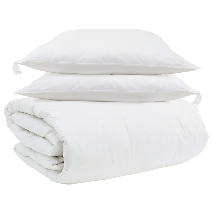 Set de Pături cu pernă 3 pcs Alb Pene de rață - WALTI WALTI