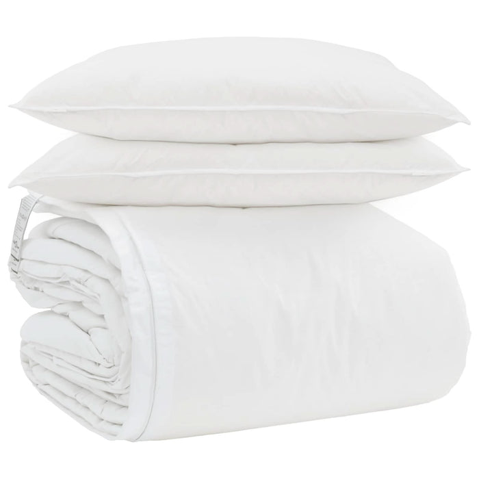 Set de Pături cu pernă 3 pcs Alb Pene de rață - WALTI WALTI