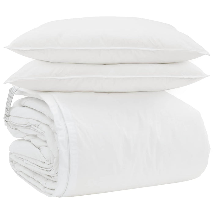 Set de Pături cu pernă 3 pcs Alb Pene de rață - WALTI WALTI