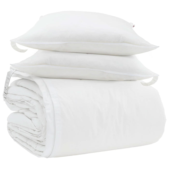 Set de Pături cu pernă 3 pcs Alb Pene de rață - WALTI WALTI