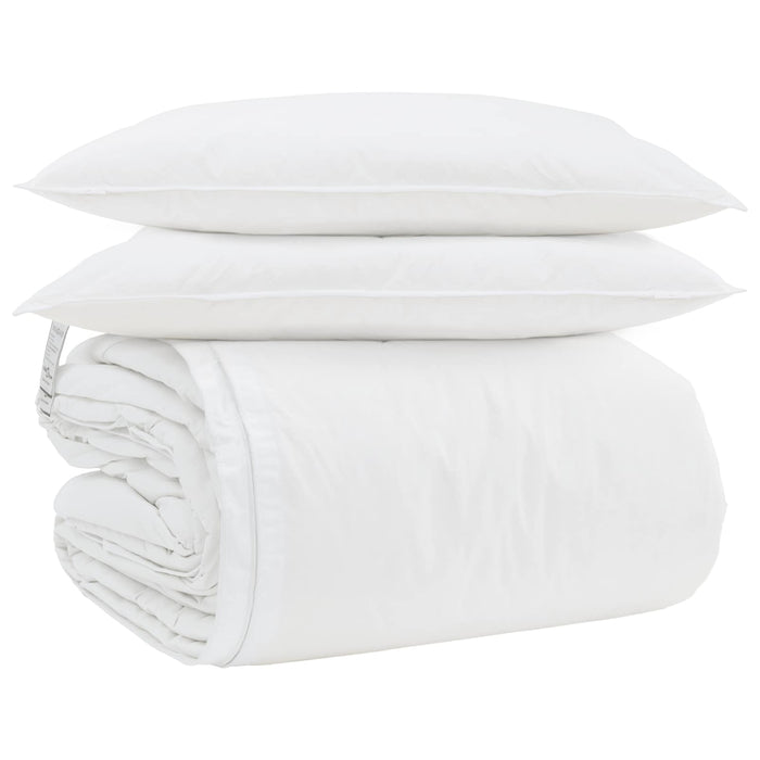 Set de Pături cu pernă 3 pcs Alb Pene de rață - WALTI WALTI