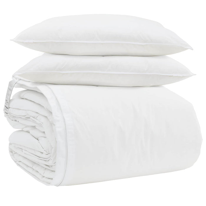 Set de Pături cu pernă 3 pcs Alb Pene de rață - WALTI WALTI