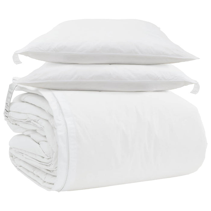Set de Pături cu pernă 3 pcs Alb Pene de rață - WALTI WALTI