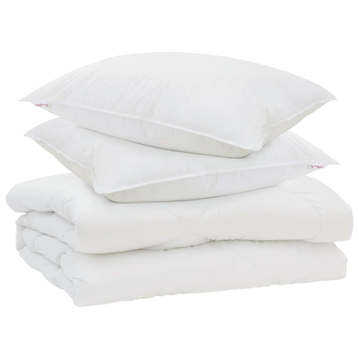 Pilotă cu pernă 3 pcs Alb Microfibră - WALTI WALTI