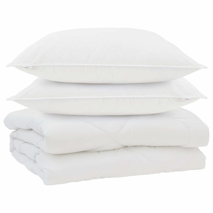 Pilotă cu pernă 3 pcs Alb Microfibră - WALTI WALTI