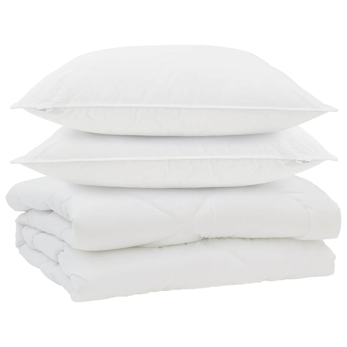 Pilotă cu pernă 3 pcs Alb Microfibră - WALTI WALTI