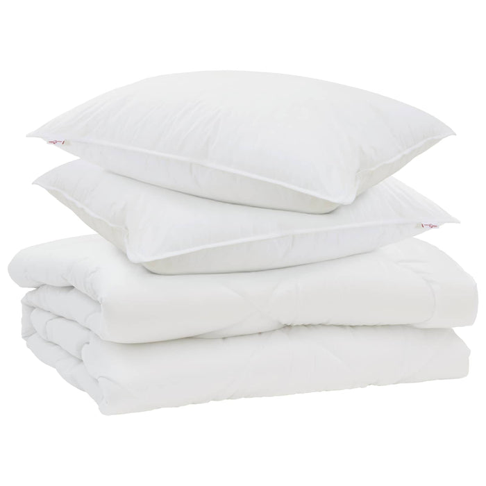 Pilotă cu pernă 3 pcs Alb Microfibră - WALTI WALTI