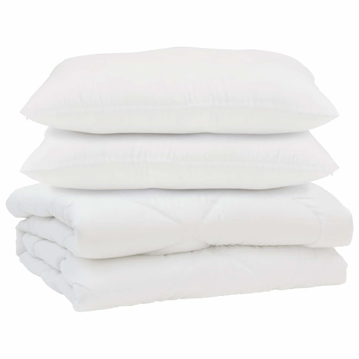Pilotă cu pernă 3 pcs Alb Microfibră - WALTI WALTI
