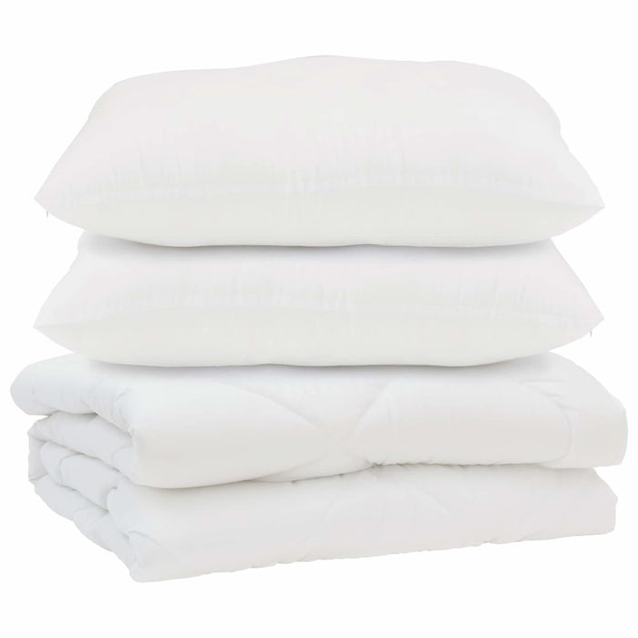 Pilotă cu pernă 3 pcs Alb Microfibră - WALTI WALTI