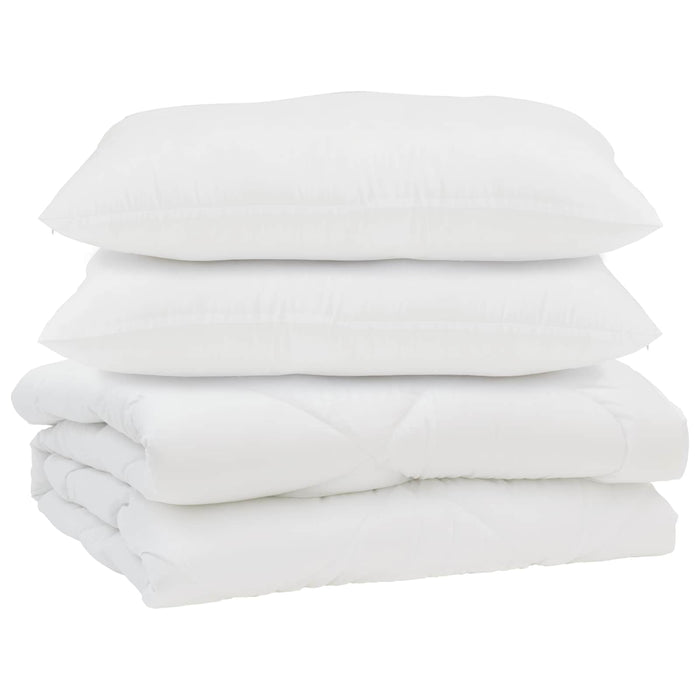 Pilotă cu pernă 3 pcs Alb Microfibră - WALTI WALTI