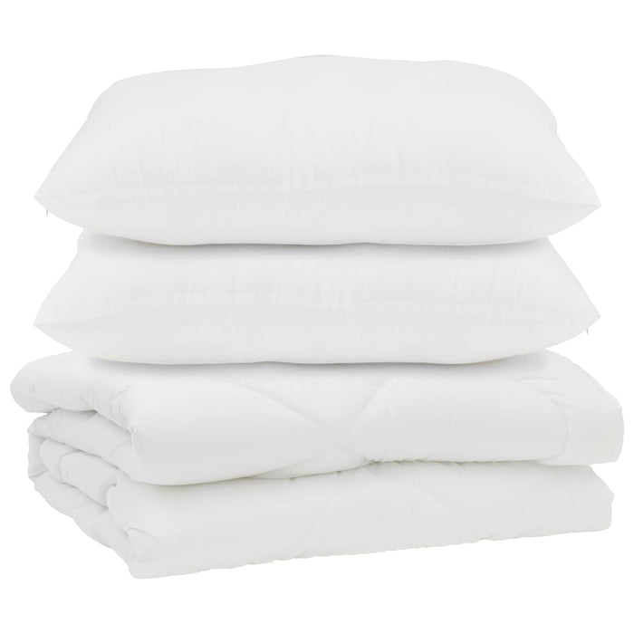Pilotă cu pernă 3 pcs Alb Microfibră - WALTI WALTI