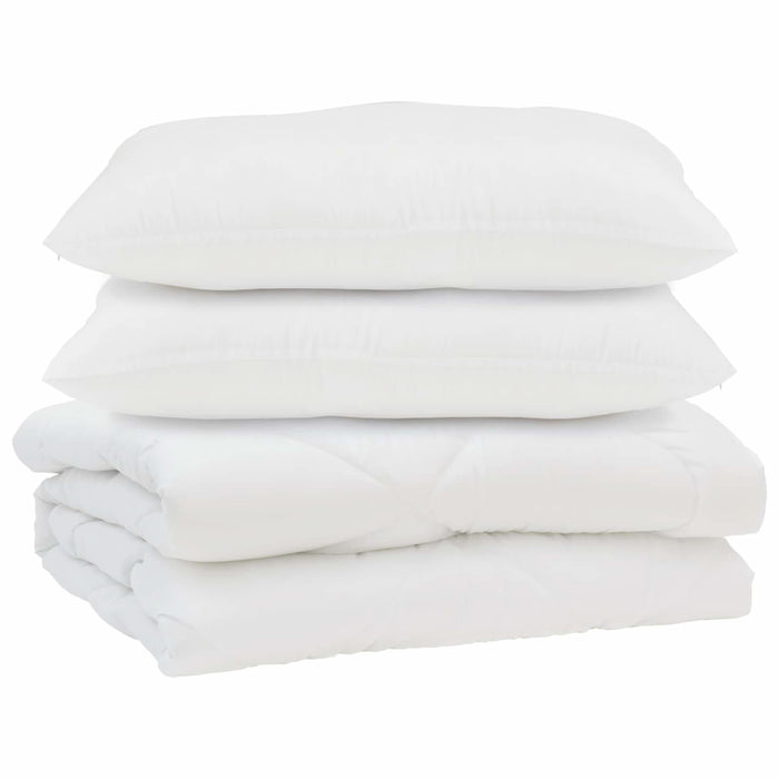 Pilotă cu pernă 3 pcs Alb Microfibră - WALTI WALTI