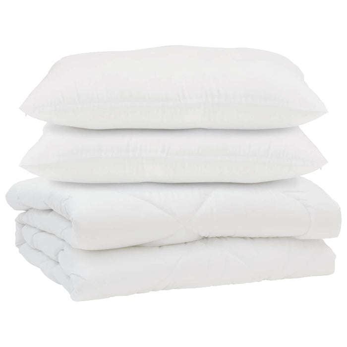 Pilotă cu pernă 3 pcs Alb Microfibră - WALTI WALTI