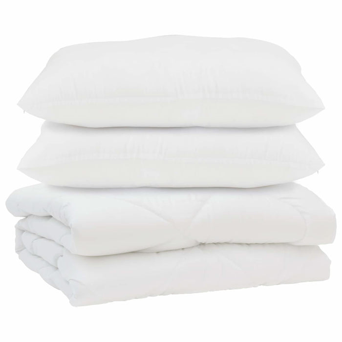 Pilotă cu pernă 3 pcs Alb Microfibră - WALTI WALTI