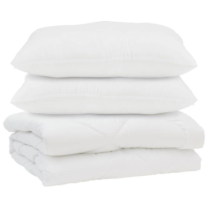 Pilotă cu pernă 3 pcs Alb Microfibră - WALTI WALTI