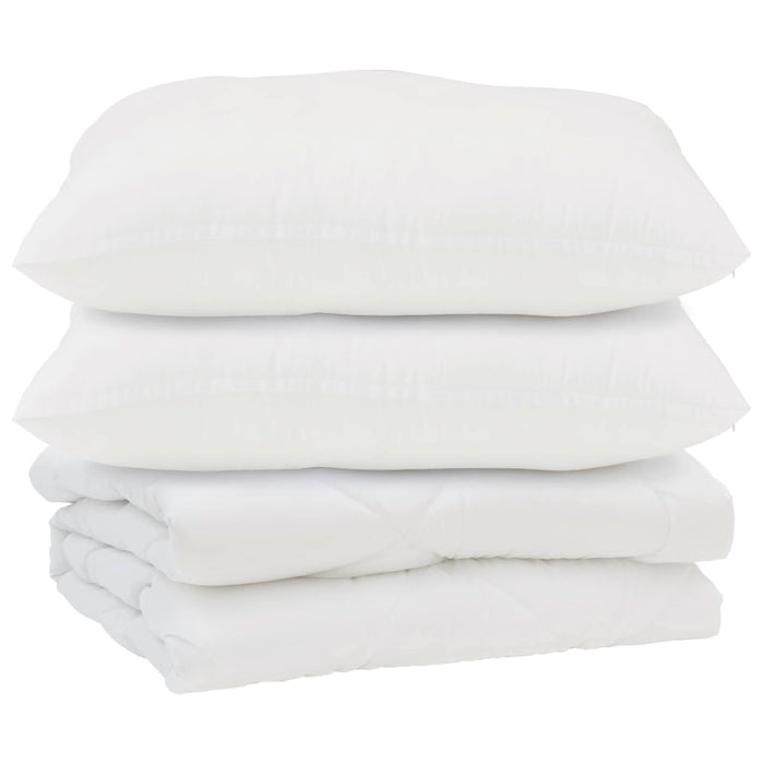 Pilotă cu pernă 3 pcs Alb Microfibră - WALTI WALTI