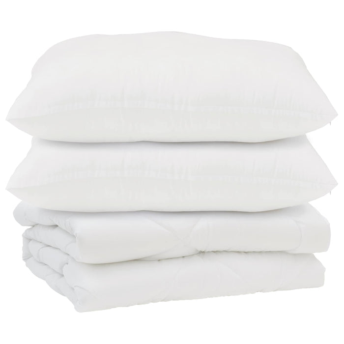 Pilotă cu pernă 3 pcs Alb Microfibră - WALTI WALTI