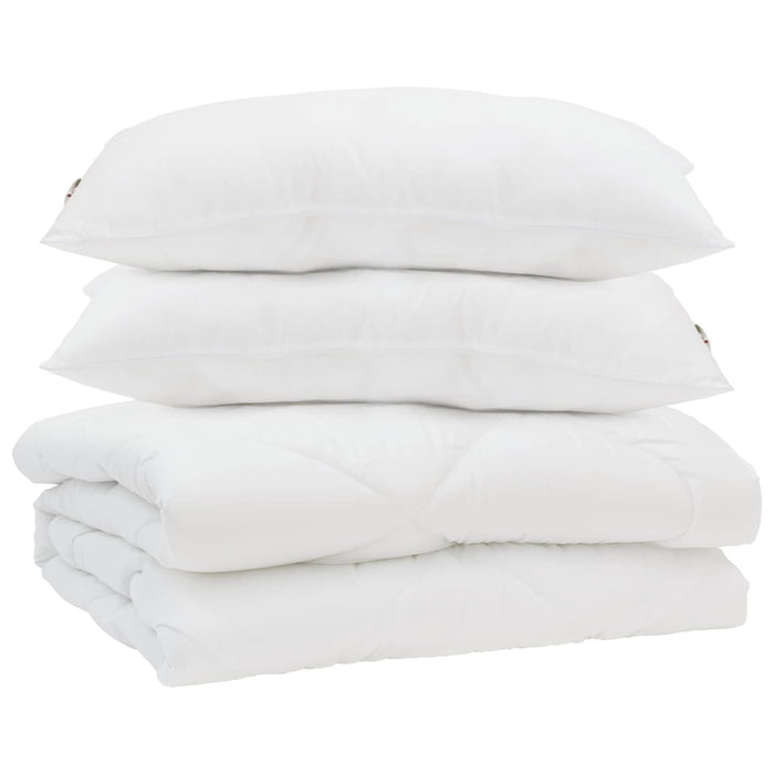 Pilotă cu pernă 3 pcs Alb Microfibră - WALTI WALTI