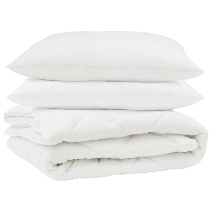 Pilotă cu pernă 3 pcs Alb Microfibră - WALTI WALTI