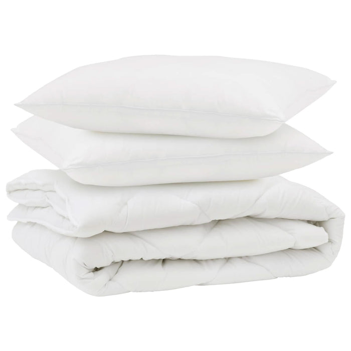 Pilotă cu pernă 3 pcs Alb Microfibră - WALTI WALTI