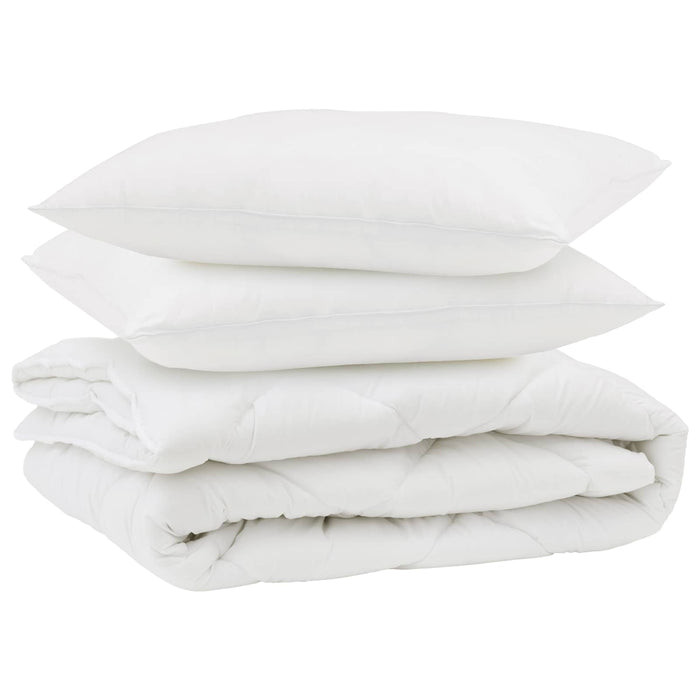 Pilotă cu pernă 3 pcs Alb Microfibră - WALTI WALTI