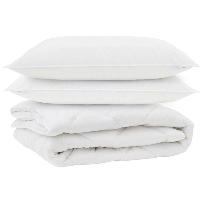 Duvet pentru toate sezoanele cu pernă 3 pcs Alb Microfibră - WALTI WALTI