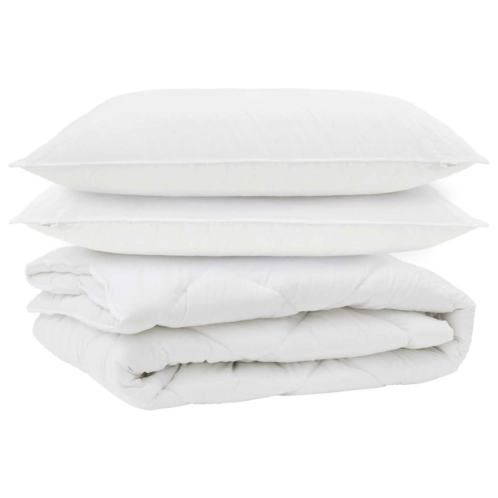 Duvet pentru toate sezoanele cu pernă 3 pcs Alb Microfibră - WALTI WALTI