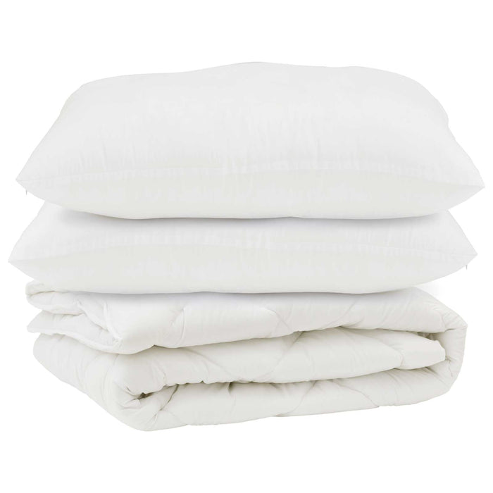 Pilotă cu pernă 3 pcs Alb Microfibră - WALTI WALTI