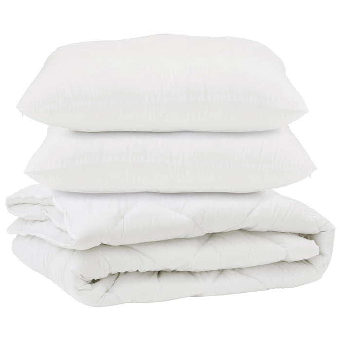 Pilotă cu pernă 3 pcs Alb Microfibră - WALTI WALTI