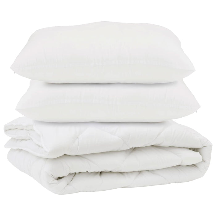 Pilotă cu pernă 3 pcs Alb Microfibră - WALTI WALTI