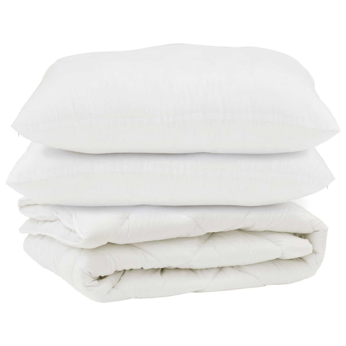 Pilotă cu pernă 3 pcs Alb Microfibră - WALTI WALTI
