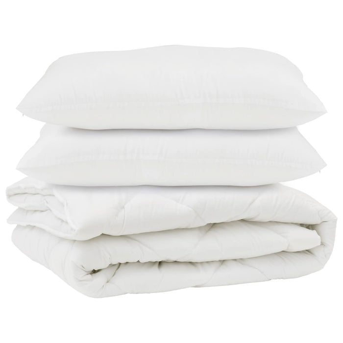 Pilotă cu pernă 3 pcs Alb Microfibră - WALTI WALTI