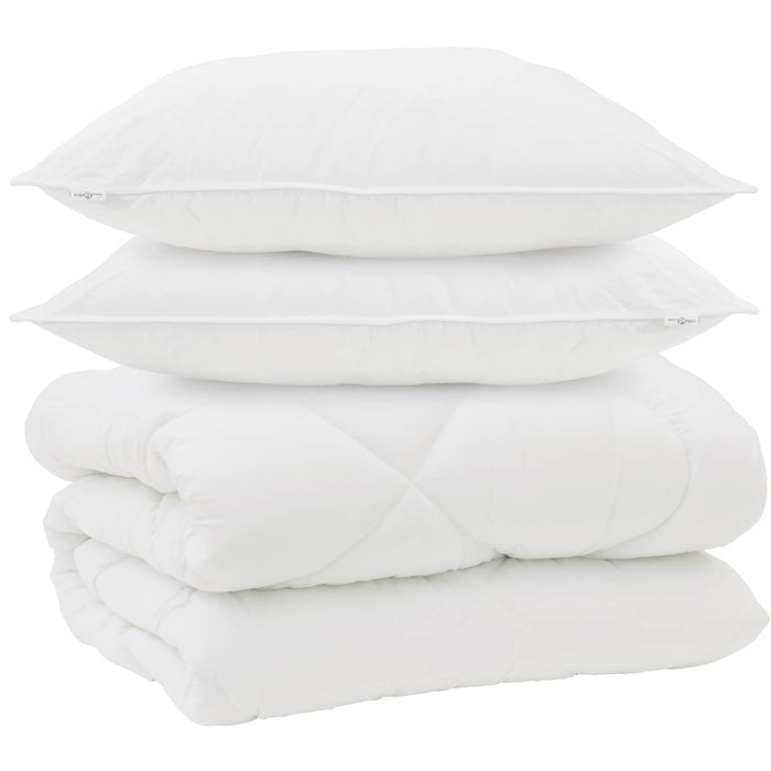 Duvet de iarnă cu pernă 3 pcs Alb Microfibră - WALTI WALTI
