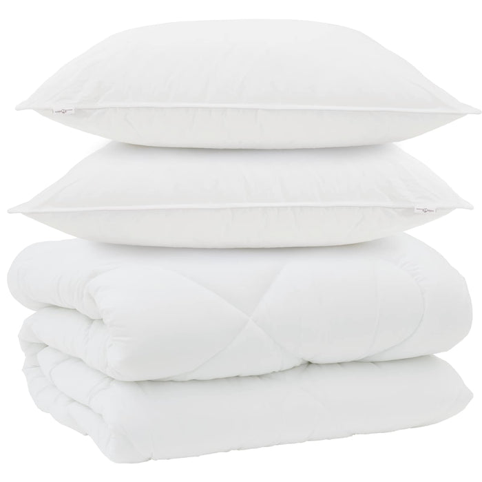 Duvet de iarnă cu pernă 3 pcs Alb Microfibră - WALTI WALTI