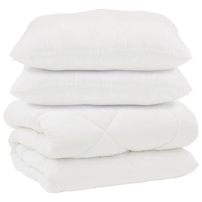 Duvet cu perne cu pernă 3 pcs Alb Microfibră și Pene de Rață - WALTI WALTI
