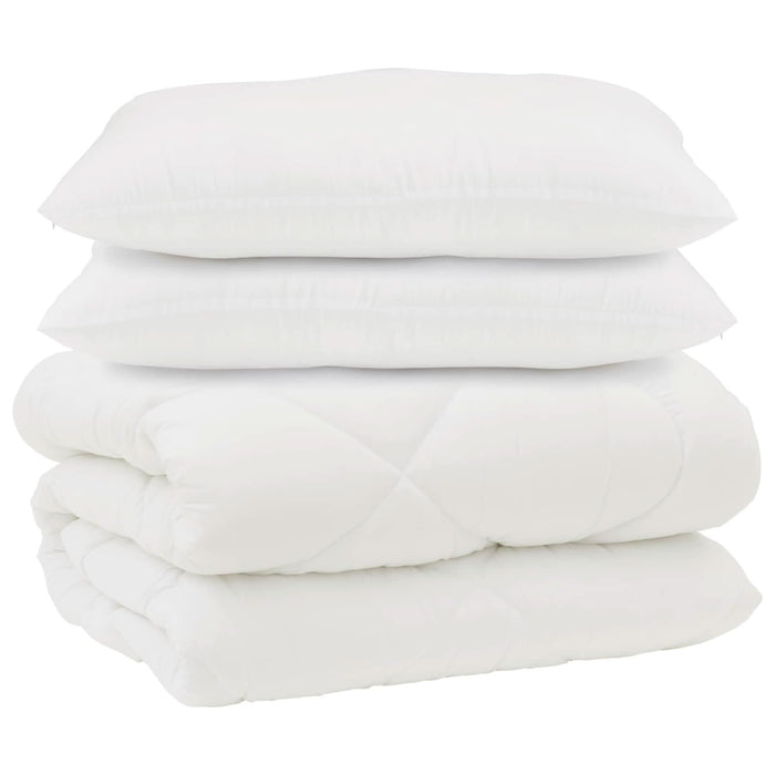 Duvet cu perne cu pernă 3 pcs Alb Microfibră și Pene de Rață - WALTI WALTI