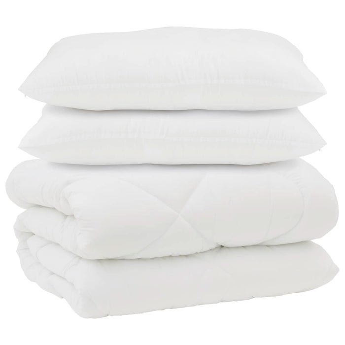 Duvet cu perne cu pernă 3 pcs Alb Microfibră și Pene de Rață - WALTI WALTI