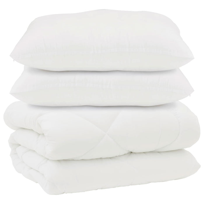 Duvet cu perne cu pernă 3 pcs Alb Microfibră și Pene de Rață - WALTI WALTI