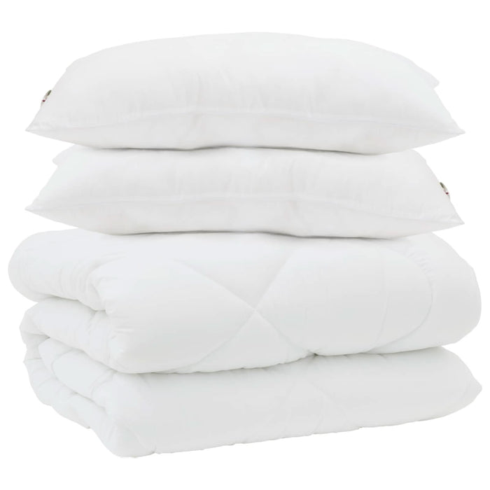 Duvet cu perne cu pernă 3 pcs Alb Microfibră și Pene de Rață - WALTI WALTI