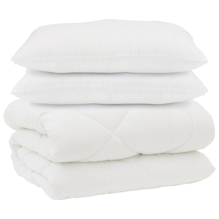 Duvet cu perne cu pernă 3 pcs Alb Microfibră și Pene de Rață - WALTI WALTI