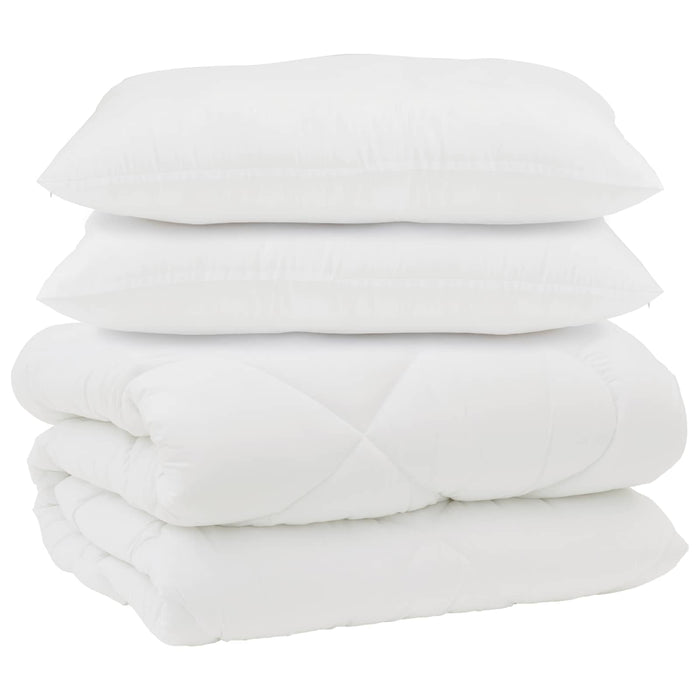 Duvet cu perne cu pernă 3 pcs Alb Microfibră și Pene de Rață - WALTI WALTI