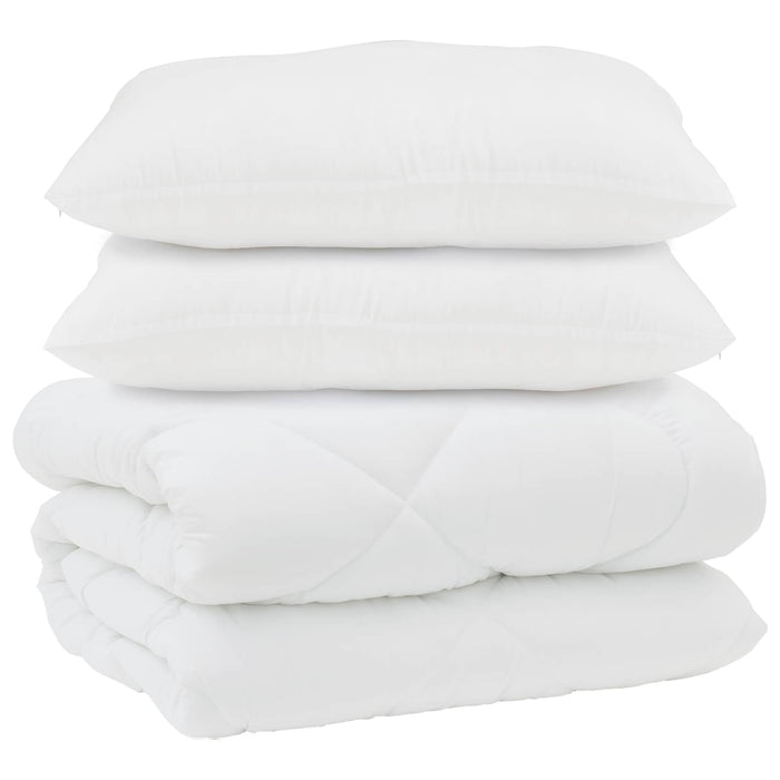 Duvet cu perne cu pernă 3 pcs Alb Microfibră și Pene de Rață - WALTI WALTI
