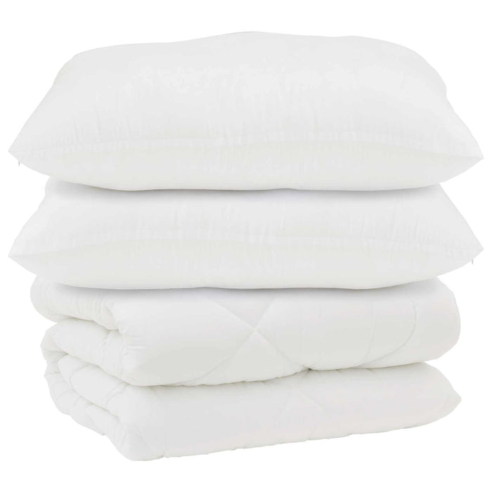 Duvet cu perne cu pernă 3 pcs Alb Microfibră și Pene de Rață - WALTI WALTI