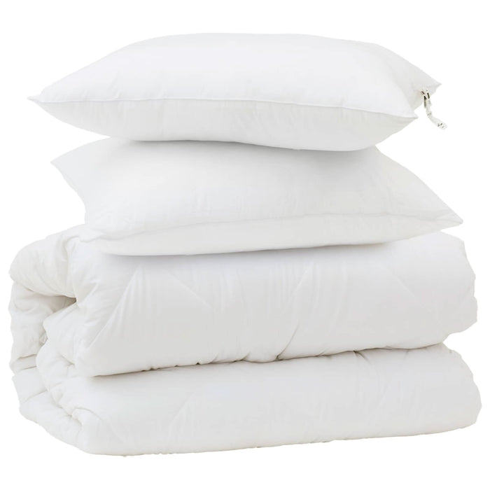 Set de Pături cu pernă 3 pcs Alb Microfibră și Pene de Rață - WALTI WALTI