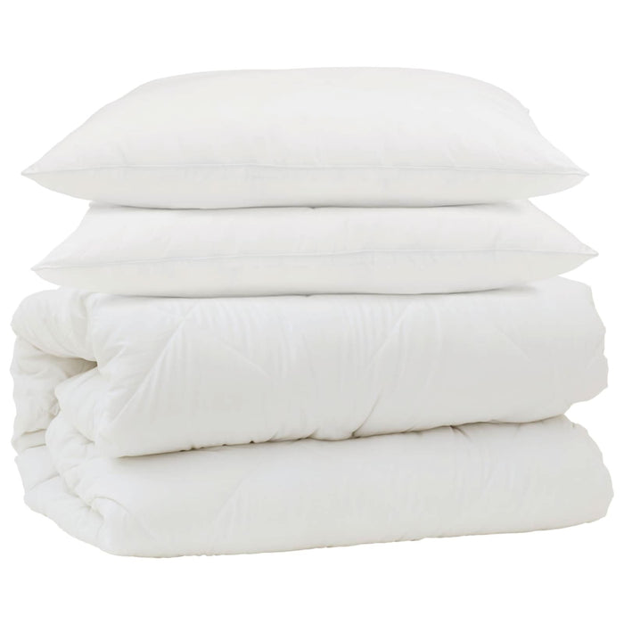 Set de Pături cu pernă 3 pcs Alb Microfibră și Pene de Rață - WALTI WALTI